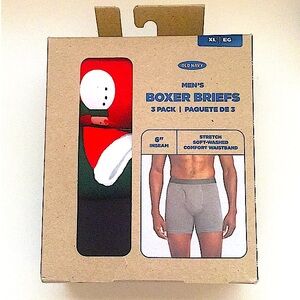 Old Navy Boxer Briefs Set of 3 pairs of Men’s Santa Christmas Underwear XL NWT
